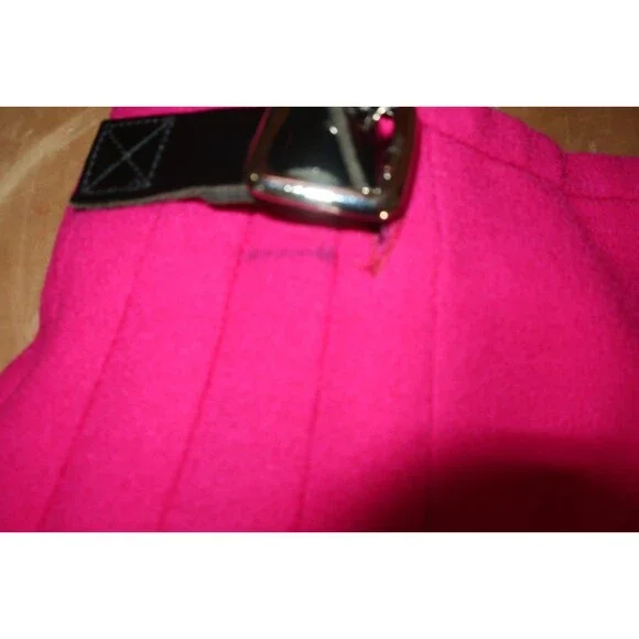 Pink Scottish Kilt Women's Size 12 Wool Mini Leather Buckles Crepe Punk Pleats - Picture 11 of 12